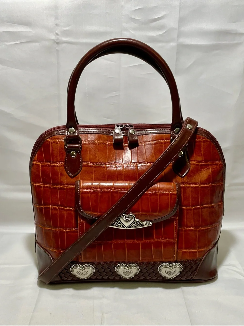 Marc Chantal (M.C.) Croc- Embossed 3 Way Bag ✨Vintage, Y2K✨